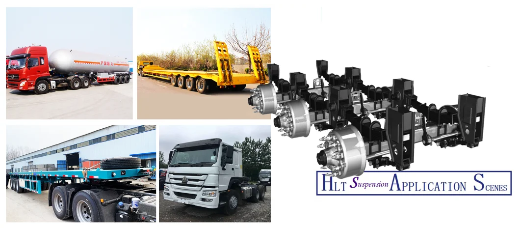 Hlt Super Sale Semi Trailer Three Axle Cantilever Suspension